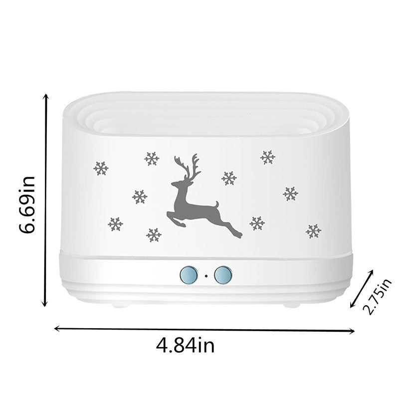 "EverGlow™ Elk Flame Mist Lamp – Silent Humidifier for Festive Spaces"
