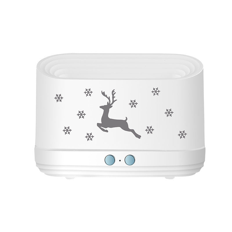 "EverGlow™ Elk Flame Mist Lamp – Silent Humidifier for Festive Spaces"