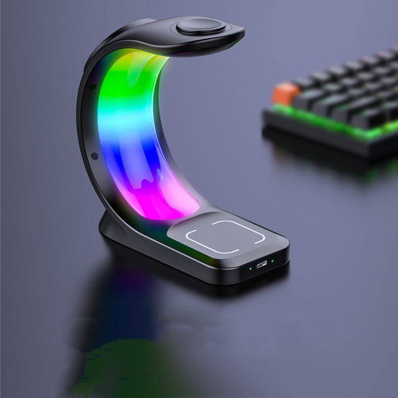 "SwiftGlow™ Magnetic 4-in-1 Wireless Charger – For iPhone, AirPods & Watch"